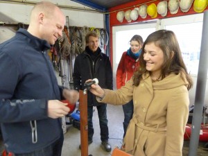 Leerling van het bonhoeffer college met haar docent.